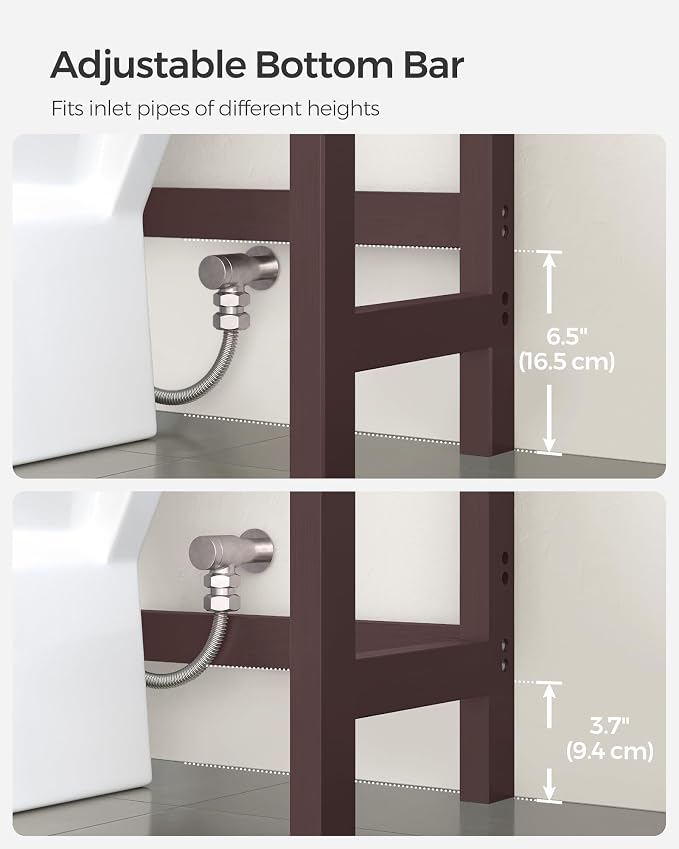 SONGMICS Over The Toilet Storage, 3-Tier Over Toilet Bathroom Organizer - Image 5