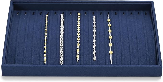 Microfiber Jewelry Trays 16 Slots Necklace Tray Necklace Bracelet Display Tray by Papten