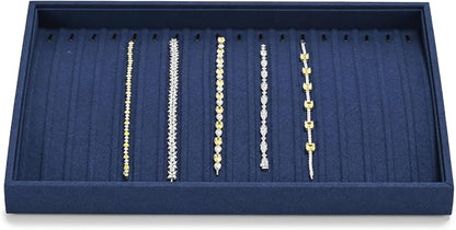 Microfiber Jewelry Trays 16 Slots Necklace Tray Necklace Bracelet Display Tray by Papten