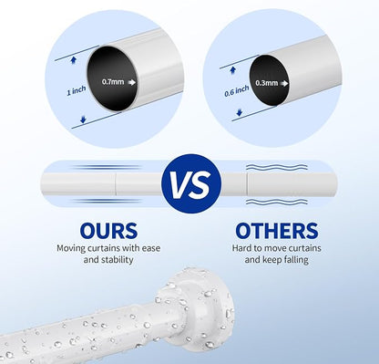 Mcrbeay Shower Curtain Rod, Non Slip Adjustable 28-74 inch No Drill Shower - Image 6