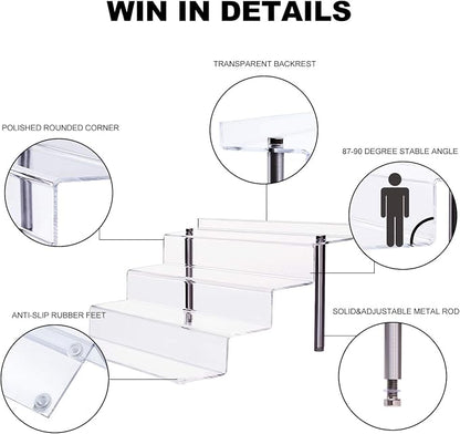 Acrylic Riser Shelf 4 Tier Clear Display Stand - Image 4
