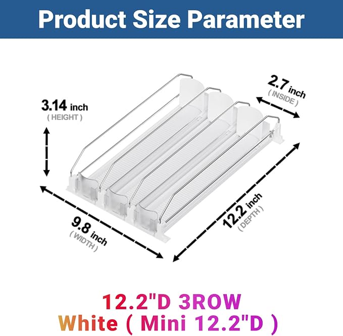 Drink Organizer for Mini Fridge, 12oz 16oz 20oz- Soda Can Dispenser for - Image 2