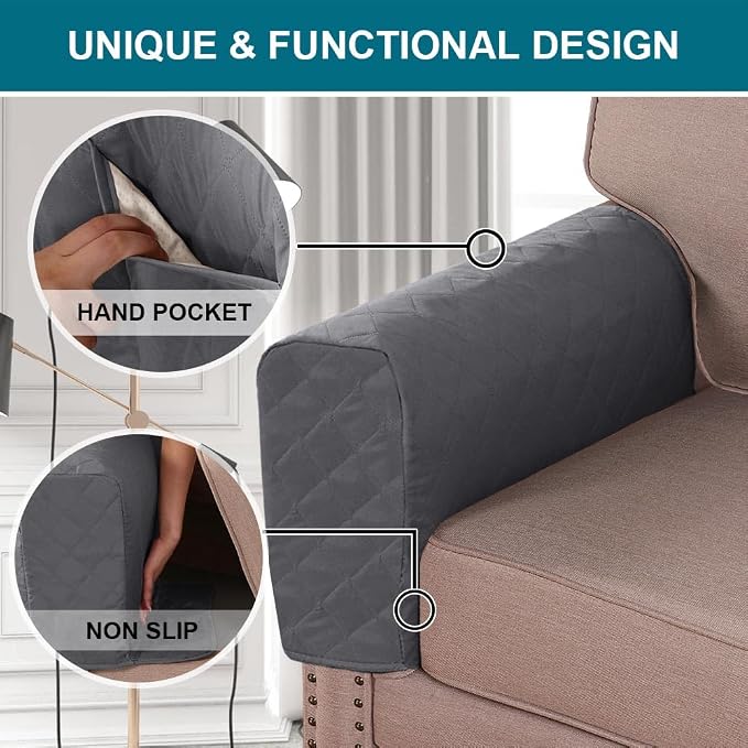 Turquoize 2 Pack Waterproof Armrest Covers - Image 4