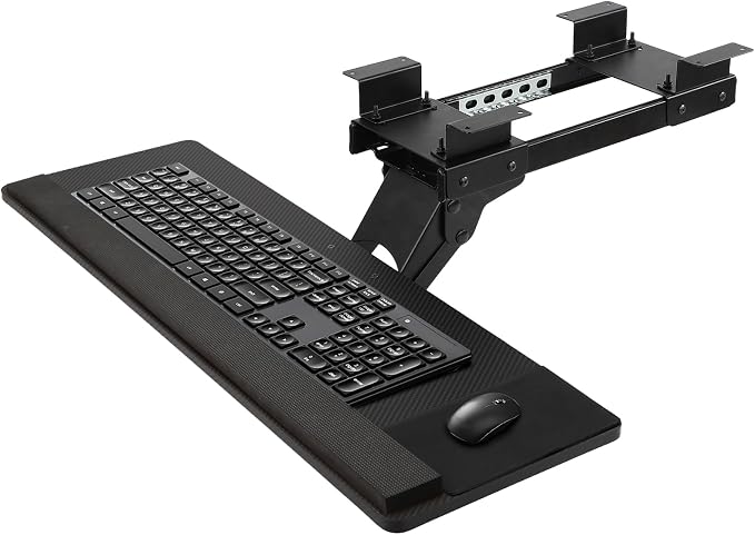 FAHKNS Keyboard Tray Under Desk，Multi-Function Keyboard Tray Adjustable by FAHKNS