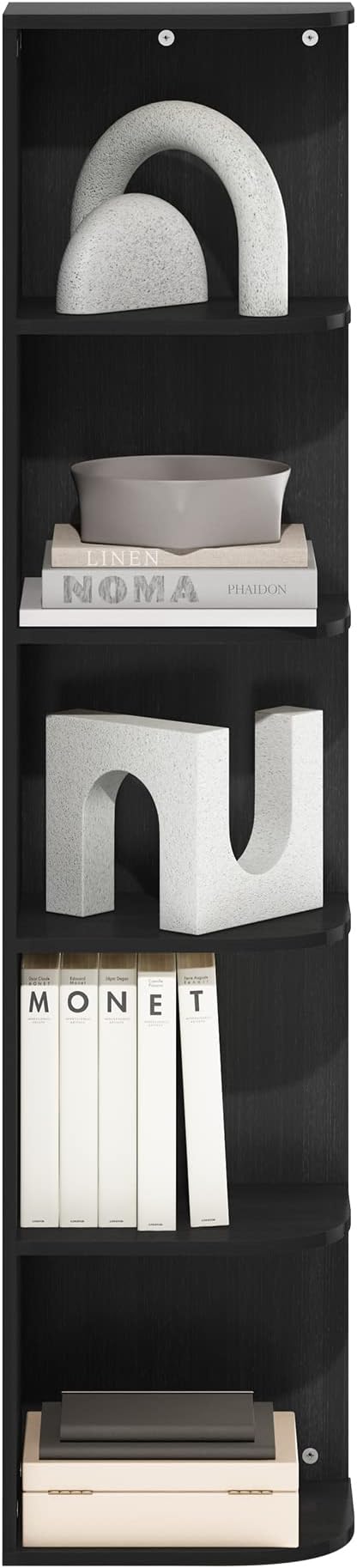 Furinno PASIR Book Shelf, 5-Tier Corner Bookshelf, Open Shelves Bookcase 9.3 x - Image 4