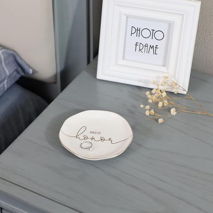 Wedding Ring Dish For Maid of Honor-Jewelry Dish Tray-Gifts for Bridesmaid - Image 5