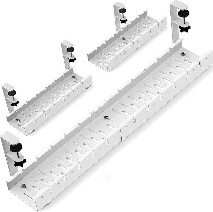 No Drilling Under Desk Cable Management, Metal Cable Management Tray Under Desk by BIWIST