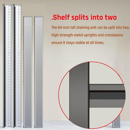 68" Wide Heavy Duty Garage Shelving Units, 5-Tier Deep Storage Shelves - Image 6