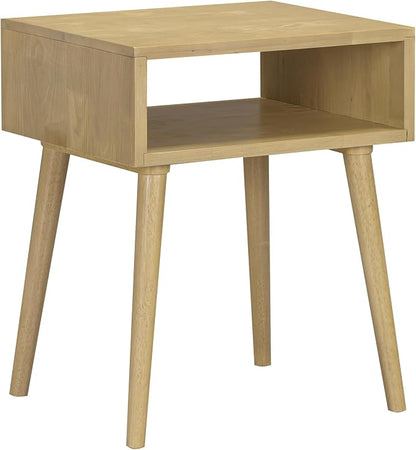 NTC Zoe Solid Wood Nightstand, Mid Century Modern Side Table Bedroom, Bedside by NTC