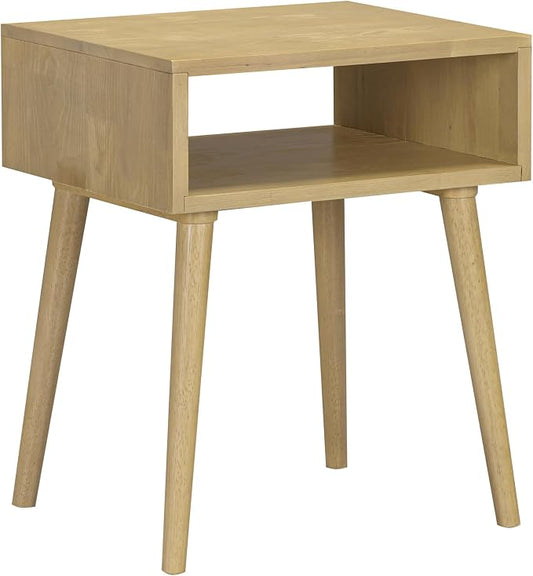 NTC Zoe Solid Wood Nightstand, Mid Century Modern Side Table Bedroom, Bedside by NTC