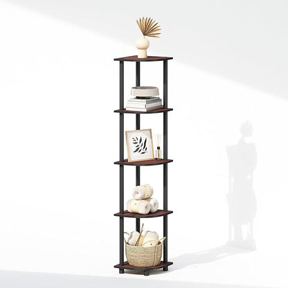 Furinno Turn-N-Tube Storage Shelves, 5-Tier Book Shelf, Corner Shelf, Toolless - Image 6