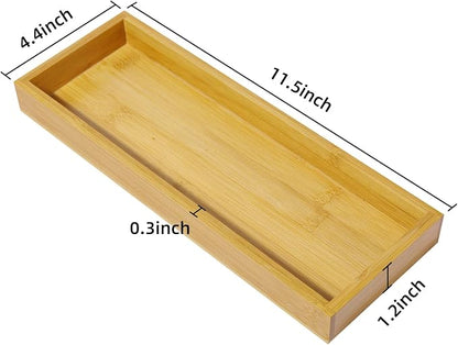 Natural Bamboo Vanity Tray, Sink Tray, Smooth and Thick Wooden Tray - Image 6