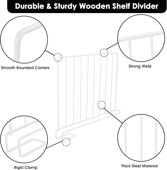 Shelf Dividers, 8 Pack Closet Organizers and Storage, Metal Closet Dividers - Image 4