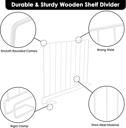 Shelf Dividers, 8 Pack Closet Organizers and Storage, Metal Closet Dividers - Image 4