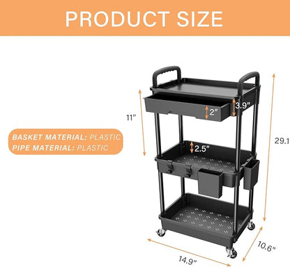 3 Tier Rolling Utility Cart - Image 5