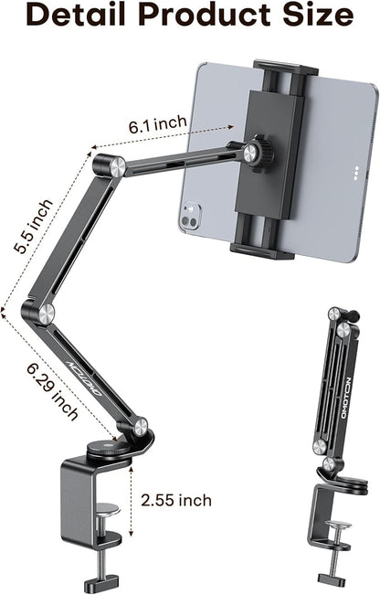 OMOTON Adjustable Tablet Stand for iPad, Desk Phone Holder for Bed - Image 5