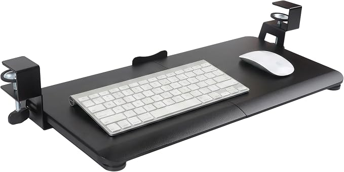Keyboard Tray Under Desk Clamp, 26.77" Large Slide-Out Keyboard and Mouse Tray by TECLUCK