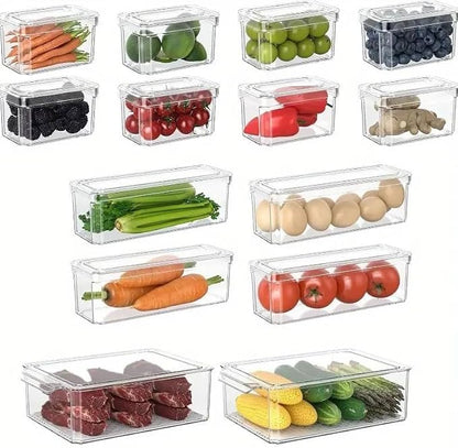 INNOVATIVE LIFE 14 Pack Refrigerator Organizers and Storage, Stackable Fridge - Image 4