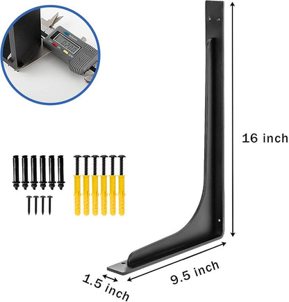 16inch x 9.5inch shelf brackets, L Shelf Bracket, die-cast formation，vertical - Image 2