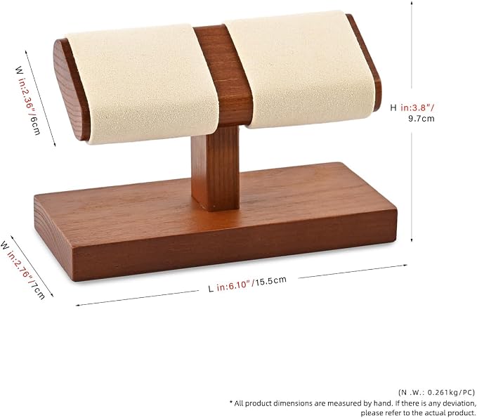 Oirlv Solid Wood Double Watch Display Stand Watch Bracelet Organizer - Image 9