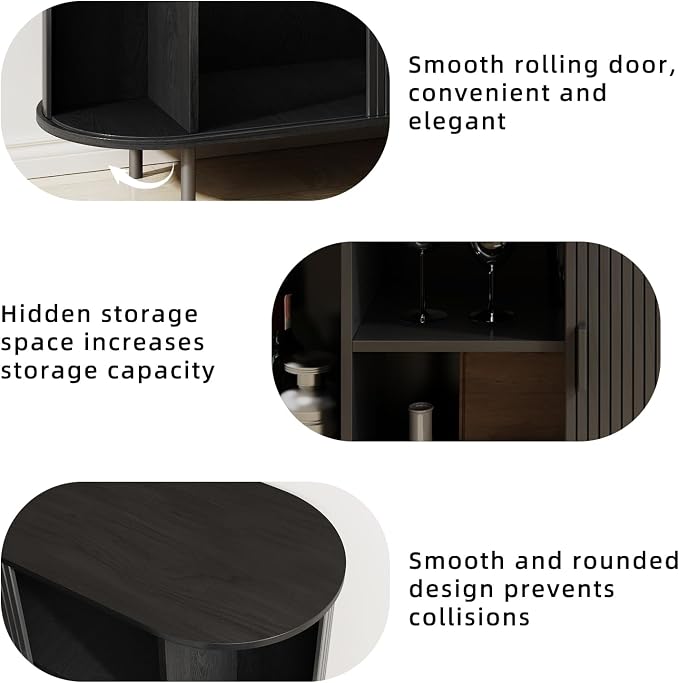 Buffet Sideboard Cabinet with Storage, Modern Accent Coffee Bar Console Table - Image 4