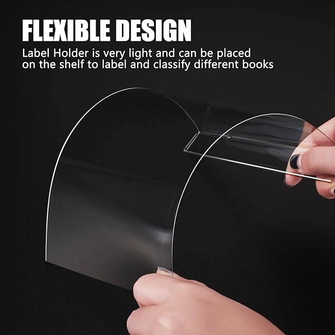 Containlol 15 Pieces Clear Shelf Label Holders Moveable Shelves Tags Moveable - Image 5