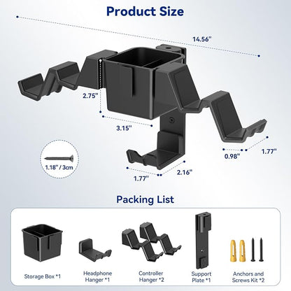 KDD Controller Wall Mount & Headset Holder, Universal Gaming Organizer Stand - Image 7
