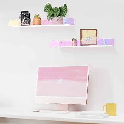 Floating Shelves for Wall, 4 Pack 15.7’’x 3.5’’Adhesive Acrylic Shelves - Image 2