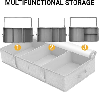 2 Packs Under Bed Storage Containers, Foldable Clothes Draw Organizers - Image 3