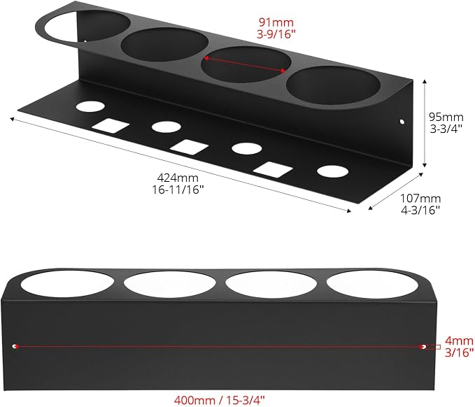 QWORK 4-Spray Bottle Holder Organizer, Wall Mount Aerosol Can Storage Rack - Image 5