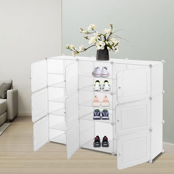 Shoe Rack, 49.61*12.6*37.8in Free Standing Shelf 36 Pair Diy Shoe Storage Shelf - Image 6