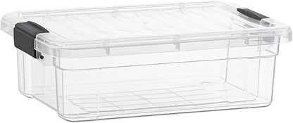 Superio Clear Storage Box with Lid, 2.3 Quart Plastic Container Bins by Superio
