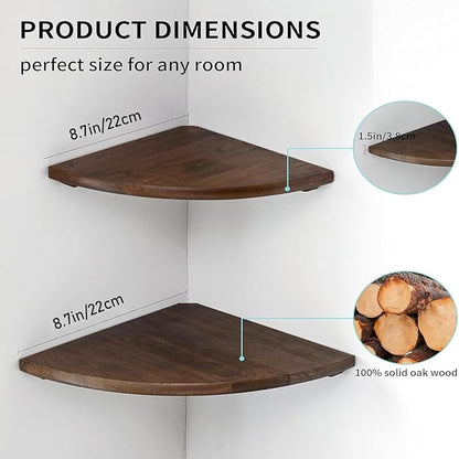 Corner Shelves, Floating Corner Shelf, Round End Wall Mount - Image 5