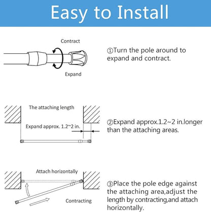 AIZESI Spring Tension Curtain Rods Short Tension Rod - Image 5