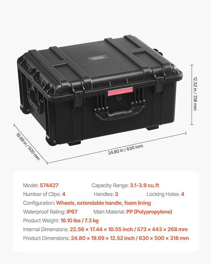 VEVOR Weatherproof Hard Case, Heavy Duty Protective Dry Box Case - Image 7