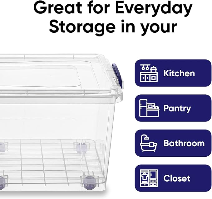 Superio Storage Bins with Lids- Clear Boxes - Image 4
