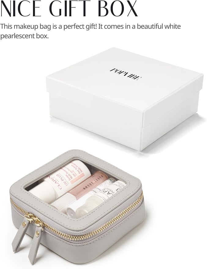 Popvibe Clear Makeup Bag Travel Cosmetic Case Transparent Toiletry Bag - Image 7