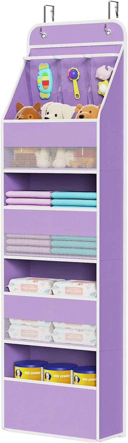 Univivi 5-Shelf Fabric Door Storage Over Door Hanging Organizer by Univivi