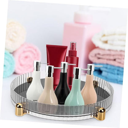 Baluue Rotating Makeup Organizer Tray Transparent Cosmetics Storage Box - Image 4