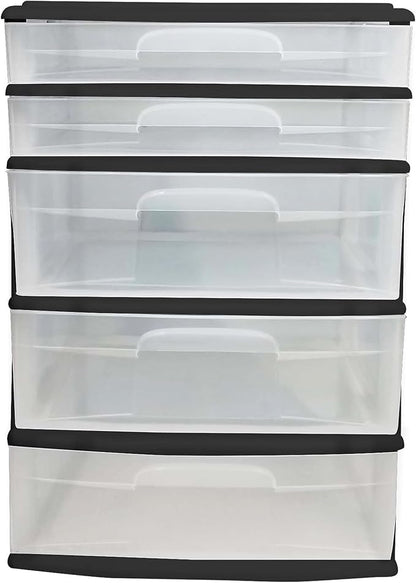 HOMZ Plastic 5 Drawer Wide Storage Tower - Image 8