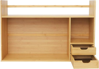 Bamboo Desktop Bookshelf 2-Tier Short Bookshelf - Image 7