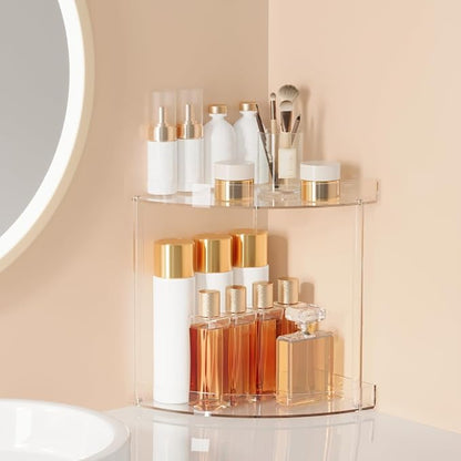 Bathroom Counter Organizer Countertop 2 Tier Storage Acrylic Corner Makeup - Image 4