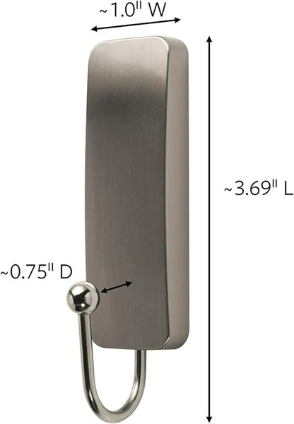 Command Medium Brushed Nickel Wall Hook, 2 Coat Hooks and 4 Strips, Damage-Free - Image 2