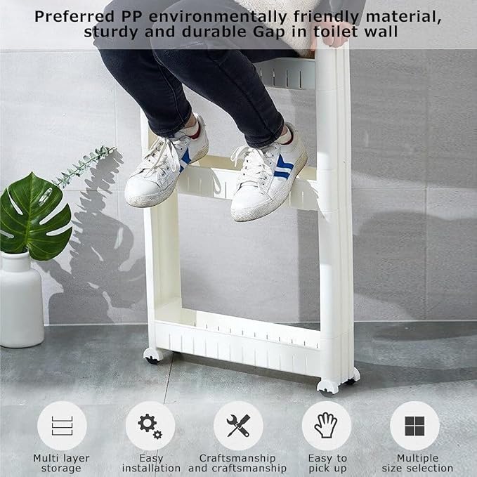 3.54 Slim Storage Cart Durable Bathroom Organizer Slide Out Storage Cart - Image 7