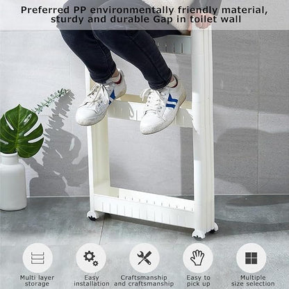 3.54 Slim Storage Cart Durable Bathroom Organizer Slide Out Storage Cart - Image 7