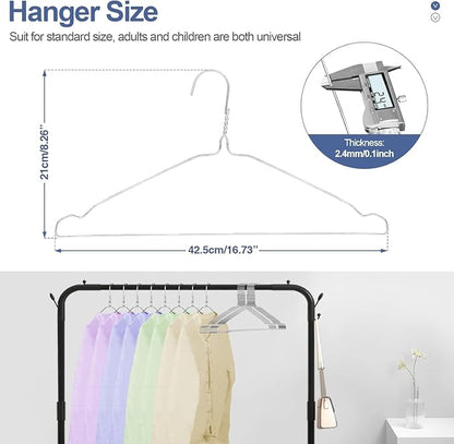 SPECILITE Wire Hangers 50 Pack, Metal Wire Clothes Hanger Bulk - Image 5