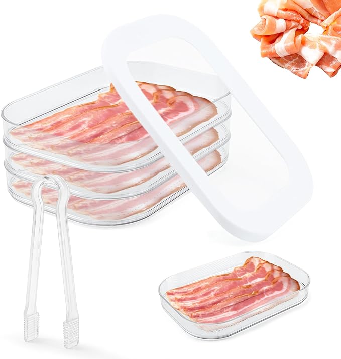 Deli Meat Container for Fridge, 3 Tier Stackable Clear Deli Meats Containers by Unknown