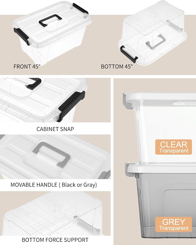 NUMIFUN 7Qt Plastic Storage Bins - Image 8