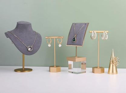 Gold Metal Earring T Bar Stand, Single small earring hanger display, Retail - Image 9