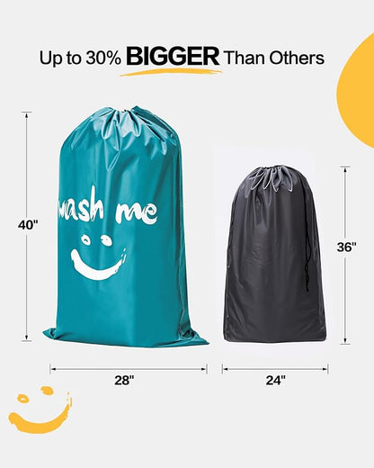 HOMEST 2 Pack XL Laundry Bags 28" x 40", Extra Large Dirty Clothes Organizer - Image 2